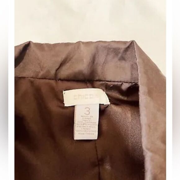 Chico’s Jacket chocolate Brown classic lagenlook blazer dark accademia Women XL - Picture 5 of 5